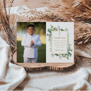 Carte de remerciements de la première communion ve