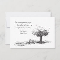 Carte de remerciements de la sympathie du banc vid