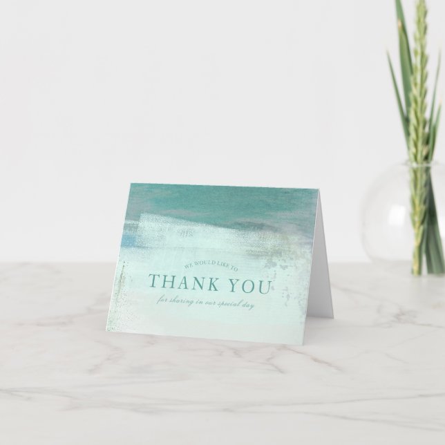 Carte de remerciements de lavage d'aquarelle (Devant)