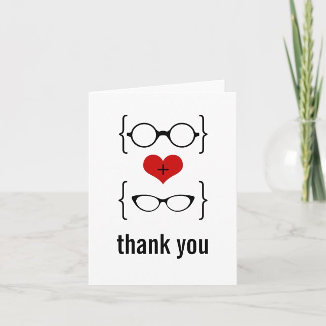 Carte de remerciements de lunettes Geeky (Devant)