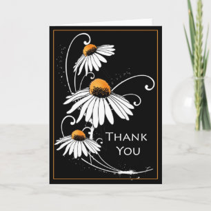 Carte de remerciements de marguerites blanches