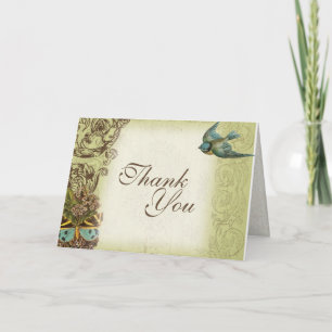 Carte de Remerciements de Mariage Botanica - Verte