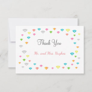 Carte de remerciements de Mariage Confetti coloré