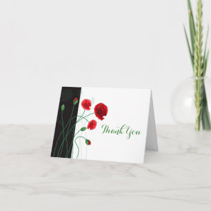 Carte de Remerciements de Mariage   Coquelicots Ro