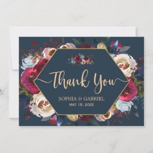 Carte de remerciements de Mariage de cadre de la m