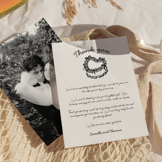 Carte de remerciements de Mariage de gâteau à main (Créateur téléchargé)