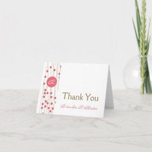 Carte de remerciements de mariage de monogramme