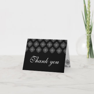 Carte de remerciements de mariage des flocons de n