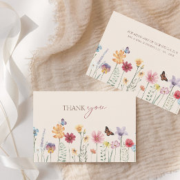Carte de remerciements de Mariage Fleur sauvage co