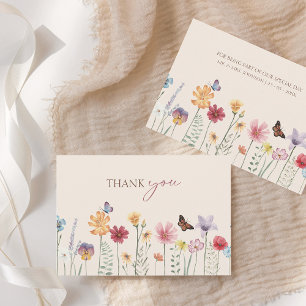 Carte de remerciements de Mariage Fleur sauvage co