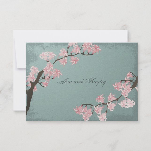 Carte de remerciements de mariage - fleurs de (Devant)