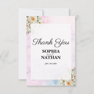 Carte de remerciements de Mariage flou