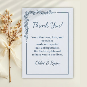 Carte de remerciements de Mariage monochrome rusti