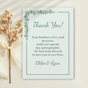 Carte de remerciements de Mariage monochrome rusti
