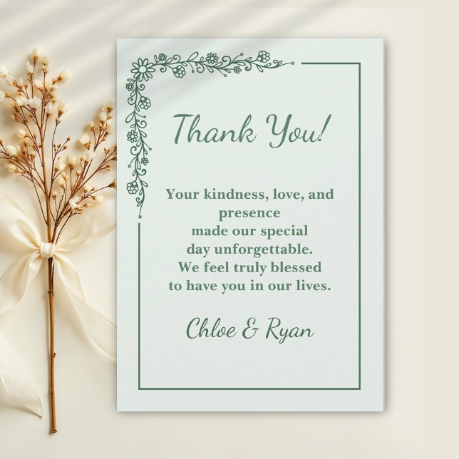 Carte de remerciements de Mariage monochrome rusti (Créateur téléchargé)