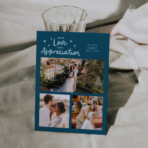 Carte de Remerciements de Mariage Multi Photo Turq