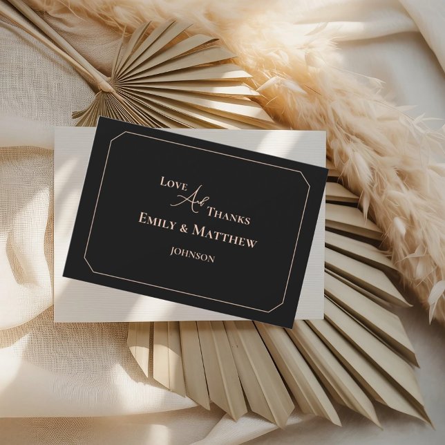 Carte de remerciements de Mariage noir avec code Q (Créateur téléchargé)