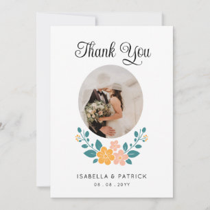 Carte de remerciements de Mariage photo et texte p