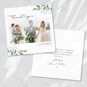 Carte de remerciements de Mariage photo minimalist