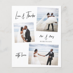 Carte de remerciements de Mariage photo minimalist