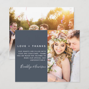 Carte de remerciements de Mariage photo minimalist