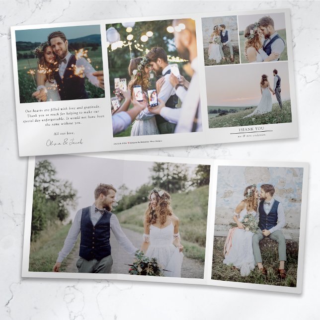 Carte de remerciements de Mariage photo multiple (Créateur téléchargé)