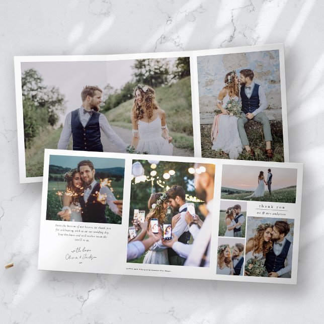 Carte de remerciements de Mariage photo multiple (Créateur téléchargé)