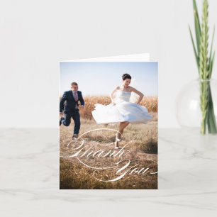 CARTE DE REMERCIEMENTS DE MARIAGE PHOTO PLIÉE ÉC