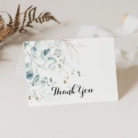 Carte de remerciements de Mariage plié Rustic Gold