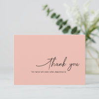 Carte de remerciements de Mariage romantique tourb