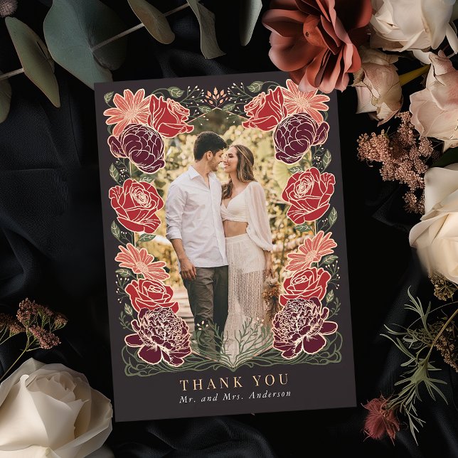 Carte de remerciements de mariage rose Gold Enchan (Créateur téléchargé)