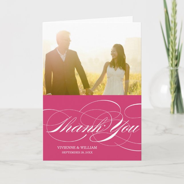CARTE DE REMERCIEMENTS DE MARIAGE | SCRIPT MERCI (Devant)