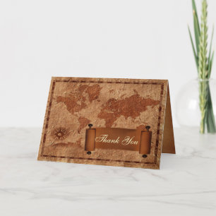 Carte de remerciements de mariage vintage