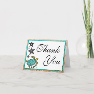 Carte de remerciements de mariage Whimsical Beach