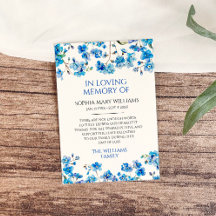 Carte de remerciements de mémoire Sympathy Fleurs