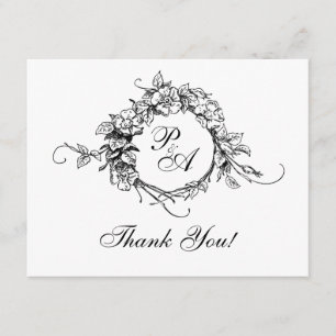 Carte de remerciements de monogramme