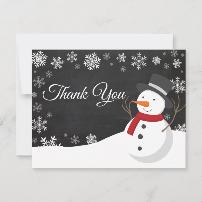 Carte de remerciements de neige de Noël d'hiver (Devant)