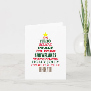 Carte de remerciements de Noël