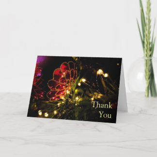 Carte de remerciements de Noël Bauble aux lumières