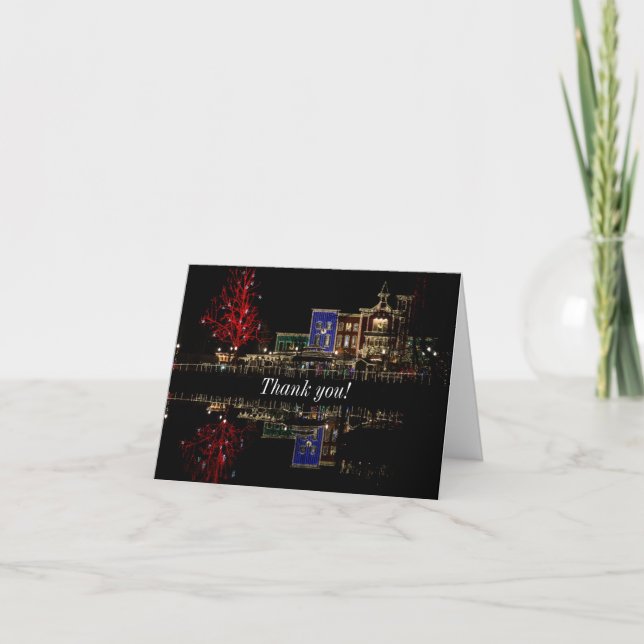 Carte de remerciements de Noël de l'arrivée des po (Devant)