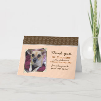 Carte de remerciements de pattes pour le vétérinai