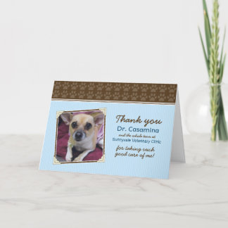 Carte de remerciements de pattes pour le vétérinai