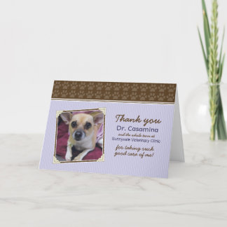 Carte de remerciements de pattes pour le vétérinai