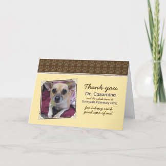 Carte de remerciements de pattes pour le vétérinai