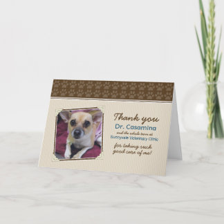 Carte de remerciements de pattes pour le vétérinai