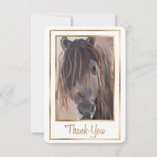 Carte de remerciements de peinture à cheval encadr