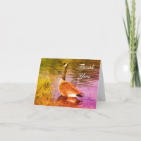 Carte de remerciements de peinture à l'oie du Cana