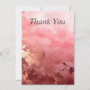 Carte de remerciements de peinture Abstrait rose e