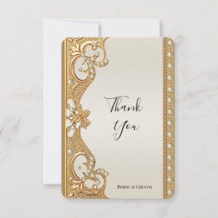 Carte de remerciements de perles blanches ornées d