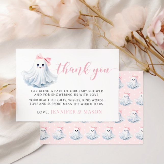 Carte de remerciements de petit Baby shower rose (Créateur téléchargé)